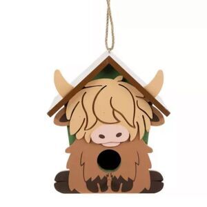 Highland Cow Wood Birdhouse